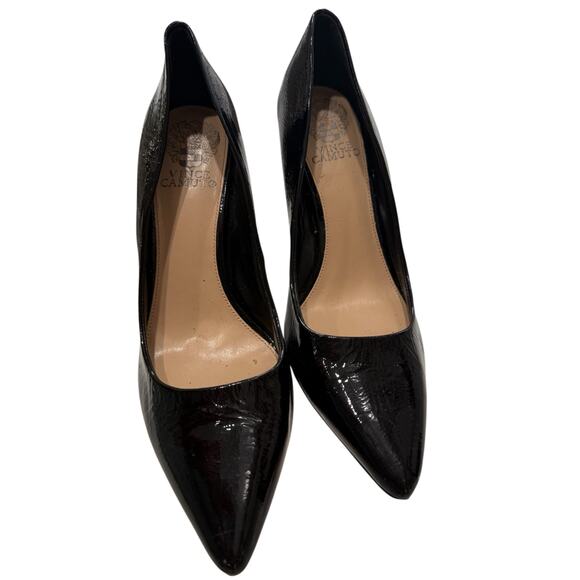 Vince Camuto Black Patent Leather Pointed Toe Heels Size 9M - Picture 6 of 7